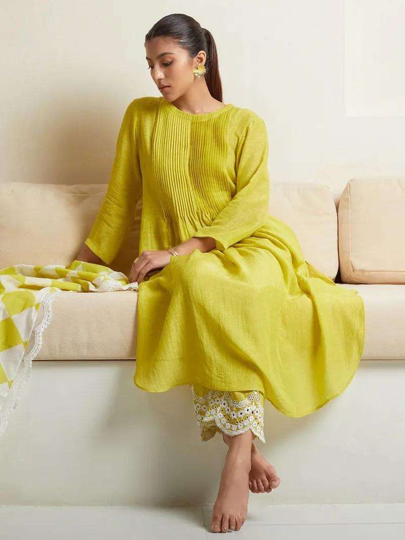 Printed Cotton Straight Kurta Set with Dupatta for Women(M) - Image 2
