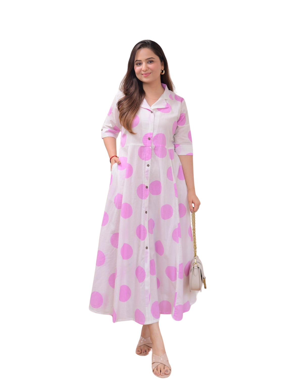 Flaunt the Florals ? Embroidered Cotton Dress with Printex Highlights (XXL)